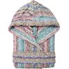 Nada Home Accappatoio Unisex Uomo Donna in Spugna Velour Cinigliato 100% Cotone 500gr con Cappuccio - Morbido, Assorbente ed Elegante, Design Jacquard
