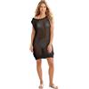 CLASSE77 Copricostume Donna Cotone Uncinetto, Nero, Taglia Unica
