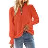 TUUHAW Camicia Lunga Donna Boho Taglia Forte Pizzo Scollo a V Arancione Acceso 3XL