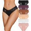 READY TO LOVE Set Mutande Donna Cotone Slip Pizzo Sexy Culotte Intimo Seducente Mutandine Vita Bassa Underwear Pacco da 6