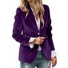 Duohropke - Blazer da donna in velluto, blazer da lavoro, monocromatico, business, giacca da lavoro, con bottoni, sacca, elegante, colletto rovesciato, cappotto da ufficio, cappotto da blazer, giacca
