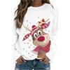 Generico Maglione Natalizio Donna Maglioni Natalizi Felpa Maglione Donna Maniche Lunghe con Stampa di Fiocchi di Neve a Collare Rotondo Renna Xmas Camicia Felpe Natale