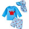 Generico Costume Neonato Mare Costume Anti UV Bambino Bimba 3 Anni Pantaloncino Bambina Costumino Bandana Mutande Copripannolino Piscina Tuta Alette Nuoto Bambini UPF 50 7 Magliette Protezione Solare Corto