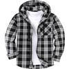 SwissWell Camicie Flanella da Uomo Camicie Quadri con Cappuccio Cerniera Camicia a Maniche Lunghe Felpa con Cappuccio Giacca Camicia da Boscaiolo Lavoro Escursionismo Campeggio