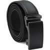 CINTURONTOP Cintura in pelle fibbia a cricchetto chiusura automatica, Cintura a cricchetto in pelle, Cintura in pelle con chiusura facile, pelle, larghezza 3,5 cm, Nero , 125cm / Talla pantalón 44-50