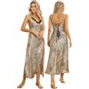 ALCEA ROSEA Camicia da notte da donna in raso di seta sexy in pizzo chimico lingerie lunga Sleepdress per donna biancheria da notte slip Negligee, Leopardo X, XXL