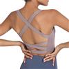 Romansong Reggiseno Sportivo Strappy Yoga per le Donne Imbottito Criss-Cross Back Canotta - viola - 4C 4D 5A 5B 5C/M