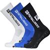 Lixada Calzini Calcio, Calzini Sportivi Antiscivoli, Calzini Running Uomo, Calzini Sportivi a Compressione Traspirante per Ciclismo, Basket, Corsa, Yoga, Arrampicata, Bianco/Nero/Blu, 10