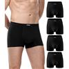 wirarpa Boxer da Uomo Confortevolezza Elasticizzato Traspirabilità Mutande Uomo Biancheria Intima Boxer in Cotone Confezione da 4 Pezzi Nero Taglia S