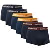 DANISH ENDURANCE Boxer Uomo Corti in Cotone, a Vita Bassa, Senza Etichetta, 6 Paia, Multicolore (2xblu Navy, 2xblu Navy/Arancione, 2xblu Navy/Bordeaux) 6 Paia, 3XL
