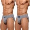 KD Willmax KNK Sostegno palestra da uomo con copertura posteriore | 100% cotone biologico sospensorio con tasca coppa | Sports Fit, Grigio - Confezione da 2, 4XL