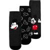 United Labels Disney Mickey Mouse - Calzini da uomo - Sneaker da uomo, colore grigio/nero (confezione da 3), grigio/nero, 43-45