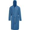 SaRani Accappatoio Vingi Lisbona Uomo Donna Unisex Con Cappuccio Cotone Microspugna Tinta Unita (M/L, Azzurro)