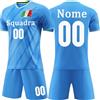 OPUTWDF Completo Calcio Bambino Personalizzabile Kit Calzettoni e Ginocchiere, Unisex - Adulto e Bambino Kit Maglietta Calcio Personalizzata