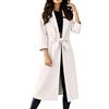 Cocila Cappotto Invernale da Donna Lungo Caldo Ed Elegante con Cintura Risvolto Semplice Giacca Senza Cappuccio Piumino Donna Bianco Giubbino Pelle Corto Giacche in Ecopelle Rossa Svasato Gothic