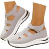 Sobzia Sandalo Donna Estivo,Sandali Chiusi Davanti Donna Estive Ortopedici Comodi Sandalo Trekking Sportivi Leggeri Sandalo con Zeppa Antiscivolo Scarpe con Strappo Scarpa Passeggio Grigio 40