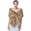 BEAUTELICATE Scialle Stola di Pelliccia Sintetica Donna Coprispalle Sciarpa Elegante Nozze Sposa Feste Inverno Cerimonia Nero Avorio Champagne, Marrone Procione Con Un Buco
