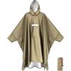 ANYOO Poncho Antipioggia Impermeabile con Maniche e Tasca, Leggero Mantella Antipioggia per Adulti con Cappuccio per Attività all'aperto, Campeggio, Escursionismo, Pesca, Khaki, Taglia Unica