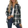 NONSAR Camicia da donna a quadri, con bottoni, a maniche lunghe, per Oktoberfest, a quadri, casual, con scollo a V, in flanella