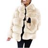 Rrongwn Giacca di peluche da donna in pelliccia sintetica cappotto giacca di pelliccia crop pelliccia pelliccia pelliccia sintetica caldo cappotto invernale parka donna bella giacca soffice finta