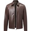 Allthemen Giacca Pelle Uomo Casual Vintage Giubbino Moto Cerniera Classique Faux Suede Jacket Bomber
