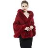 BEAUTELICATE Stola Scialle Pelliccia Sintetica Donna Coprispalle Sciarpa Elegante Bolero invernale Caldo per Cerimonia Matrimonio Sposa Damigella (Vino Rosso, Taglia unica)