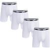 Nuofengkudu Lunghi Modal Mutande Senza Cuciture Boxer Aderenti Anti Sfregamento Traspirante Rigonfiamento Confort Sportivo Underwear Underpants 4 Pack-Bianco XL