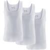 UNDEREA Set di 3 magliette per ragazzi, classico scollo a costine fine in 100% cotone pettinato, per la scuola, lo sport, l'uso quotidiano, Bianco, 5-6 anni