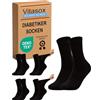 Vitasox - Calze mediche da uomo, vita extra ampia, senza gomma, ideali per le vene, con gamba largo per evitare tagli e pressione. 4 x nero 35/38