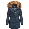 MARIKOO Giacca invernale da donna con cappuccio imbottito B808, blu navy, S