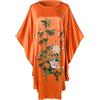 Ledamon Donna 100% Seta Breve Accappatoio Accappatoio Camicia da Notte Pigiama, Arancione scuro., One Size