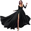 Daikascbny Vestito Donna Elegante Cerimonia Abito da Donna Classico Spalline Banchetto Spaghetti Vintage Eleganti alla Moda Lunghi Vestito da Sera Cocktail Party Abiti Donna Slim Fit