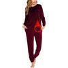 Ekouaer Pigiama da Donna Set Lungo Girocollo in Velluto per Il Tempo Libero Completo Pigiama Invernale Caldo Casual da Casa con Tasche