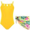 Arshiner Ragazza Costume da Bagno con Gonna Set Bambina Stampa Floreale Swimsuit Estivo Due Pezzi Costume da Bagno per Ragazza 7-15 Anni