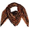 LORENZO CANA XL Luxus seta - Stola panno jacquard tessuto 100% seta Paisley modello Pashmina sciarpa di seta rosso 120 cm x 120 cm Braun-grün-orange Taglia unica