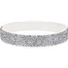 YooAi Cintura elastica in pelle PU con strass cintura in vita elastica in cristallo lucido cintura larga per abito da donna, Cristallo bianco + cinturino nero, M:vita 32/35