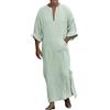 Generic Giacca da Uomo a Maniche Lunghe con Scollo a V in Cotone alla Casual da Uomo Camicia Notte Manica Lunga