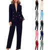 Yekdmxop Tailleur Donna Eleganti Curvy Completo 2 Pezzi Pantaloni e Giacca Cerimonia Tuta Completa Elegante Business Completi di Pantalone e Blazer Maniche Lunghe Tinta Unita per Matrimoni e Feste