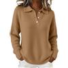 Generic Maglioni invernali da donna alla moda con colletto a polo maglione a maglia grossa elegante a maniche lunghe Henley camicia elegante pullover maglioni smart casual taglie forti maglioni accoglienti