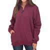 PRJN Pullover a Maniche Lunghe da Donna Top da Donna a Maniche Lunghe Felpa con Zip a Un Quarto Pullover a Tunica per Le Signore Felpa con Zip Felpe con Cerniera Felpe Casual da Donna Top Pullover