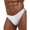 SEAUR Slip da bagno Perizoma Uomo Costume da bagno Uomo Bikini a Vita Bassa Slip e Boxer da Bagno Adulti S M L XL, bianco, L