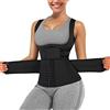 CHUMIAN Corsetto Dimagrante Donna pancera Contenitiva a Vita Alta Regolabile Modellante Cintura Snellente Pancia Cincher Body Shaper (Nero, L)