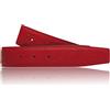 Erdi Ünver Ottica Cintura in pelle di struzzo double face rossa in vera pelle per uomo e donna cintura di 4 cm di spessore (110 cm)