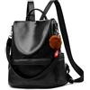 ECOTISH Zaino Donna Borse a zainetto Borse a spalla in pelle sintetica Casual Multifunzione antifurto Borse Backpack Daypack Viaggio lavoro Borsa a Mano (Nero)