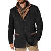 Vhersily 2025 Giacche Vintage in Pelle Scamosciata da Uomo, Blazer Doppio Strato con Collo, Lunghezza Media, per Autunno e Inverno, Giaccone Invernale Trench Coat Outwear, per Lavoro, Arrampicata