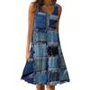 Cocila Vestito Donna Rosa Fiori Vestiti Neri Donna Estivi Vestiti Estivi Lunghi Donna Curvy Abiti Curvy Donna Casual Abito Lungo Donna Indiano Vestito Lungo Maniche Corte Donna (Sky Blue, XL)
