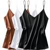 Ekouaer Top Estivo da Donna in Raso di Seta con Scollo a V Senza Maniche con Spalline Sottili Regolabili Modello Basic