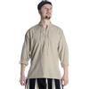 HEMAD Camicia medievale con lacci, in puro cotone, modello: Edward, Colore canapa, L