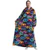 Gegeryozer Coperta con Maniche Donna Indossabile - Felpa Termica Morbida, Tasche Integrate + Cappuccio per Divano e Casa