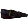 TigerTie Cintura elastica di alta qualità con fibbia in acciaio inox e applicazioni in vera pelle, larghezza cintura 35 mm